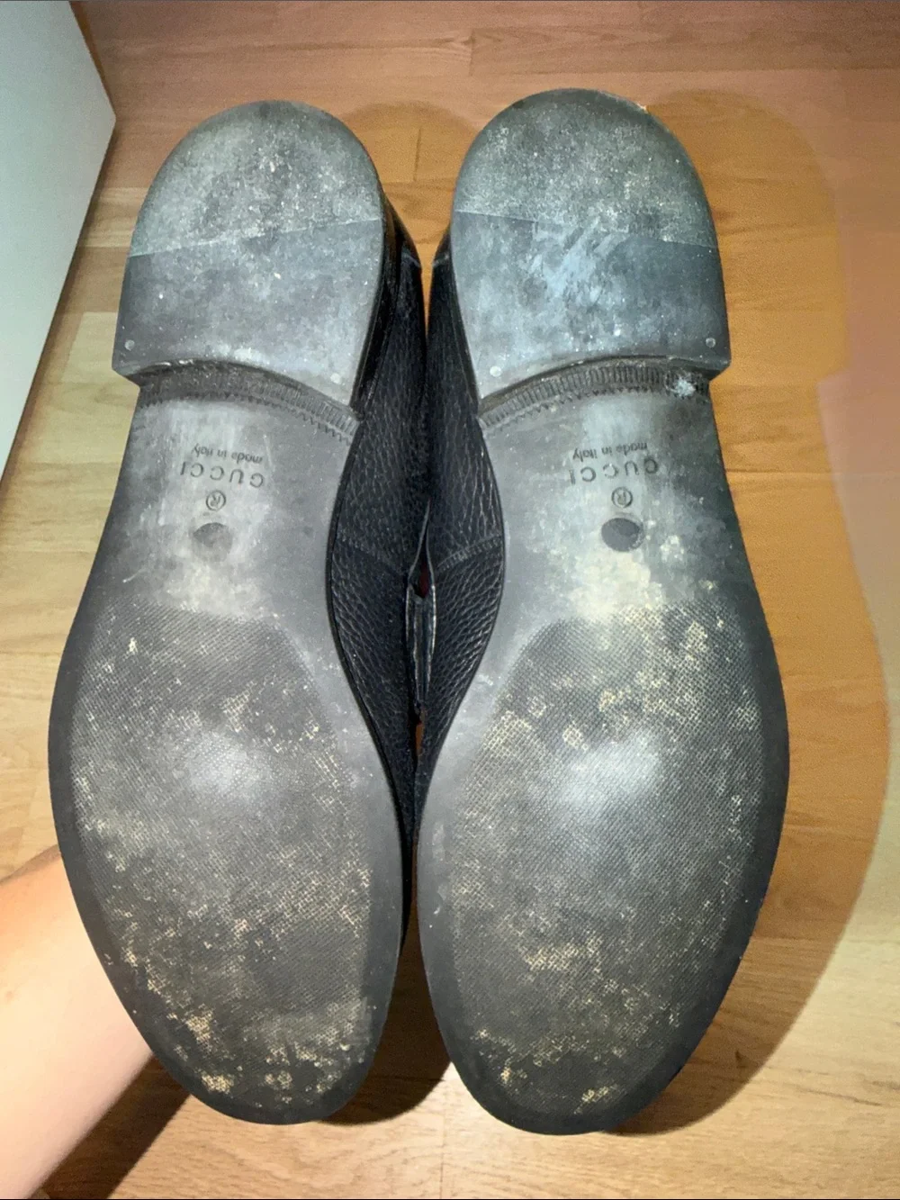Gucci Black Leather Men’s Loafers with Red & Green Web